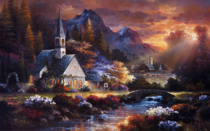 Church in Mountain Valley — Orange