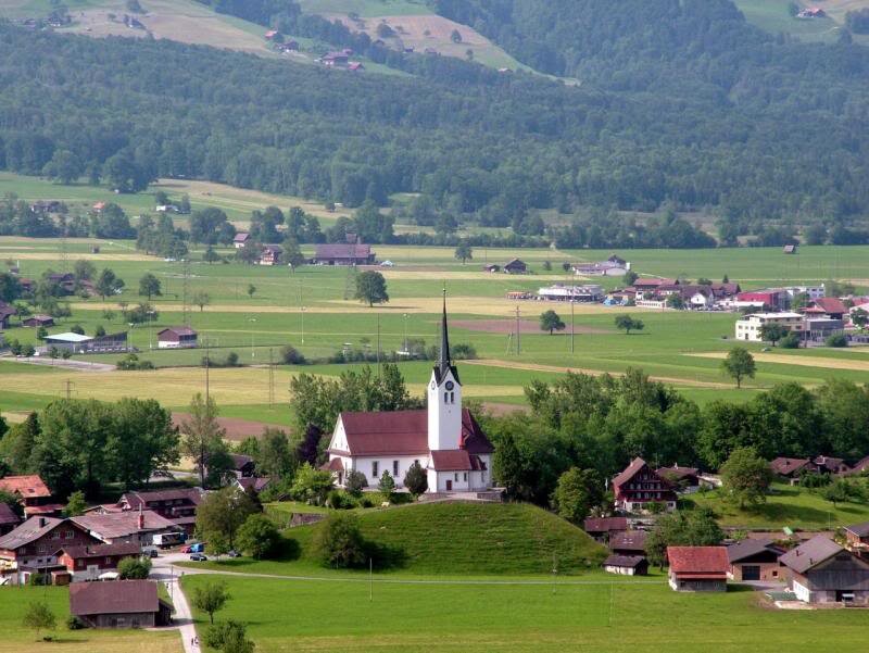 Church in Village Landscape
