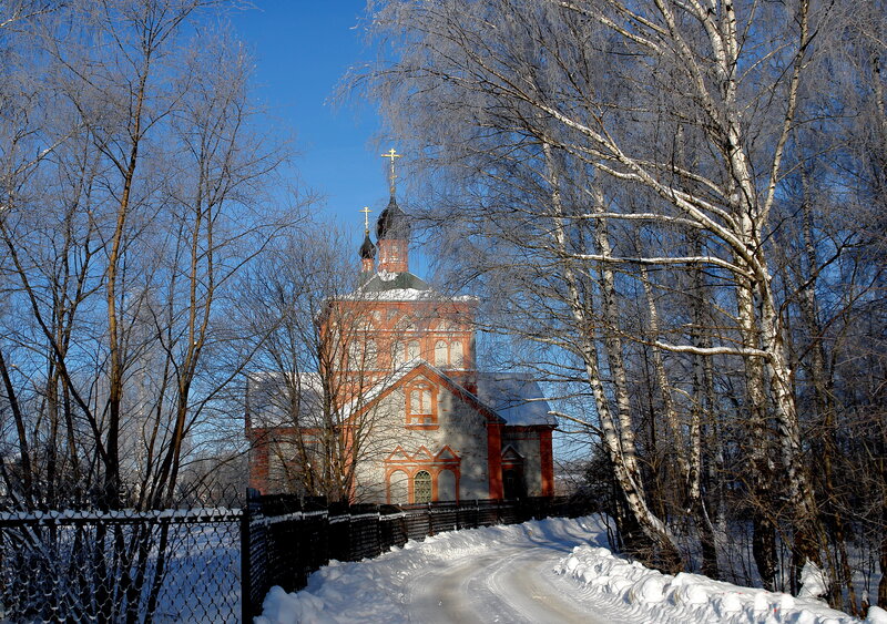 Church in Winter Forest