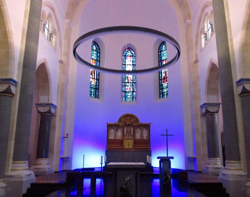 Church Interior with Altar — Blue