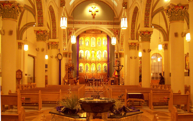 Church Interior with Altar — Gold