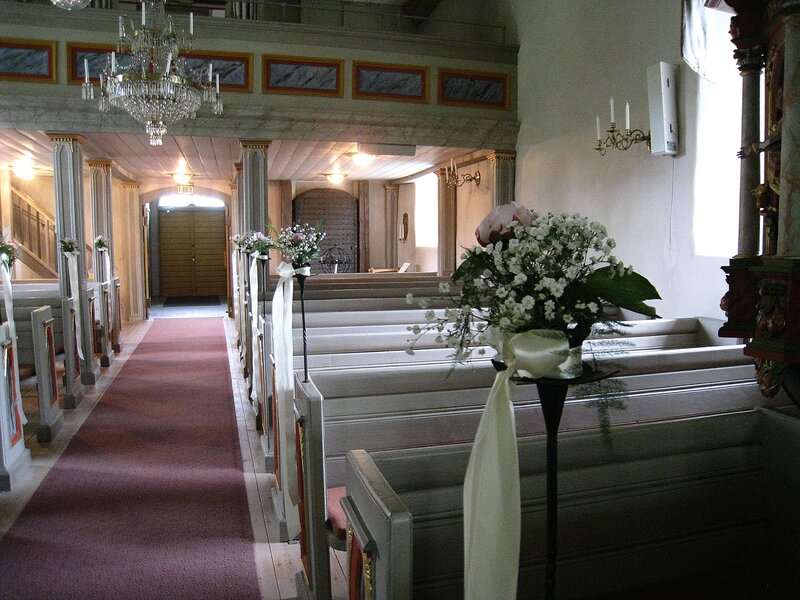 Church Interior with Pews