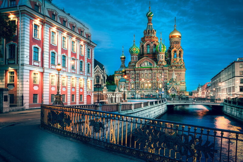 Church of the Savior on Blood — Blue, Dramatic, Night, Photograph