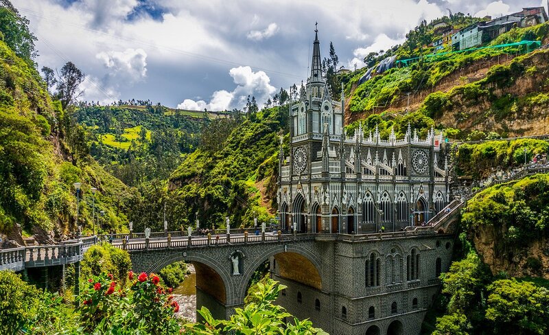 Church on a Bridge — Green, Dramatic