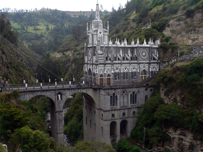 Church on a bridge in Ecuador