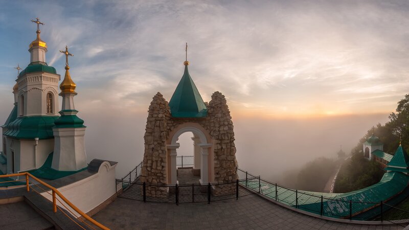 Church on a Foggy Hill