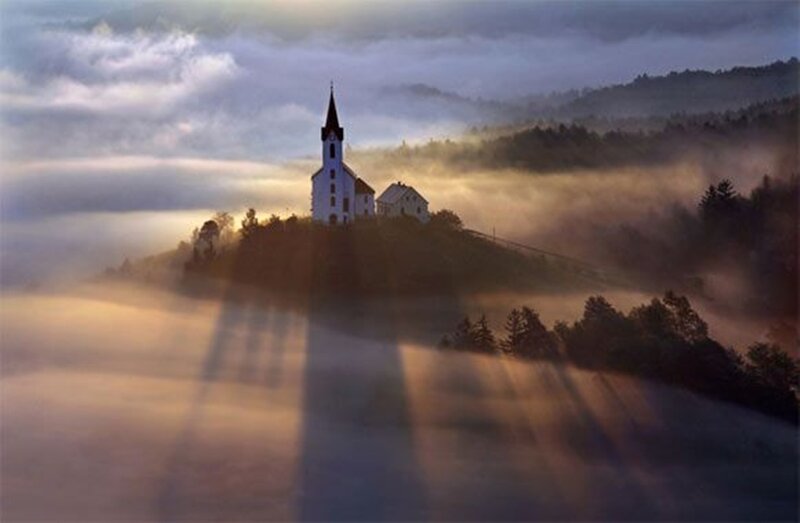 Church on a Hill — Gray
