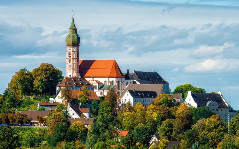 Church on a Hill — Green, Serene, Afternoon, Photograph, Trees