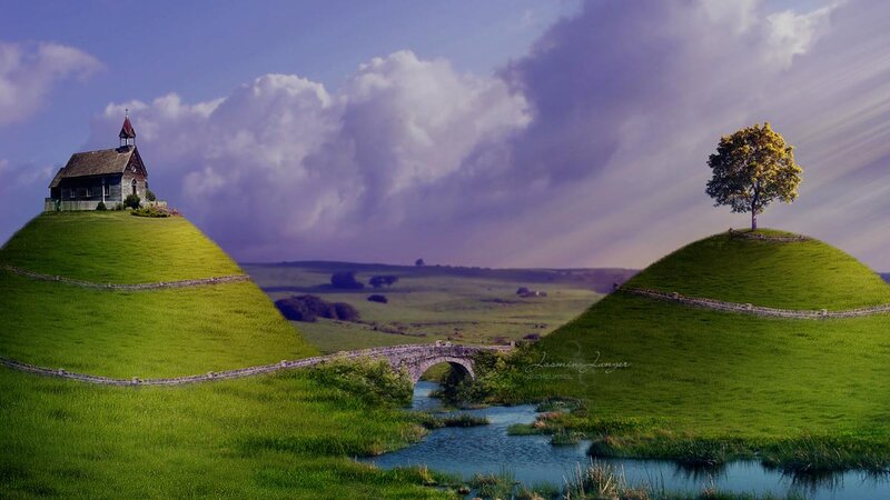 Church on a Hill — Green, Serene, Afternoon