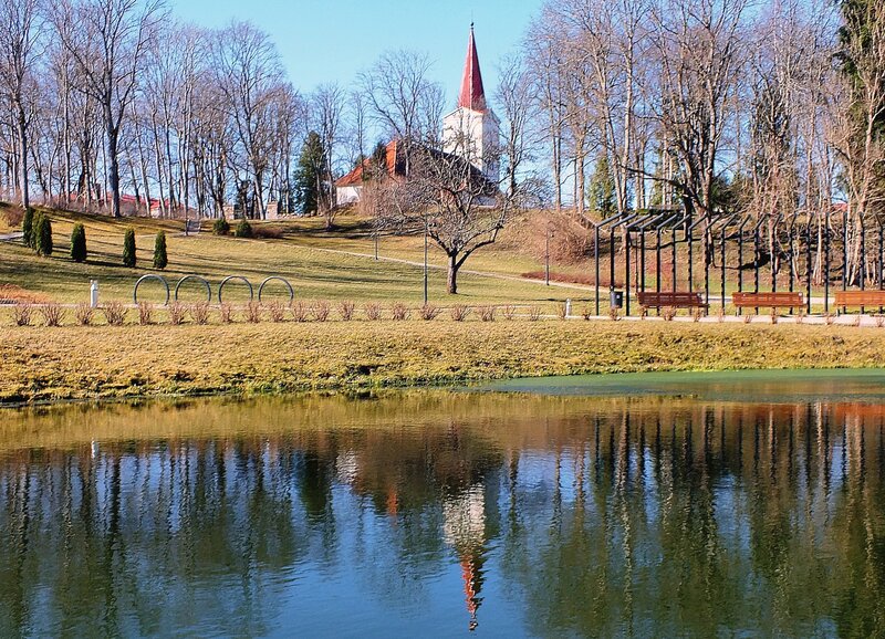 Church on a Hill — Green, Serene, Autumn