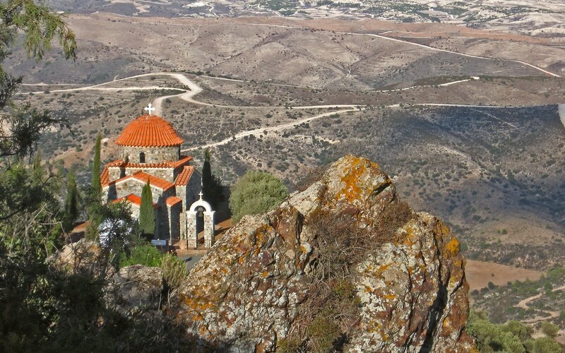 Church on a hill in Greece
