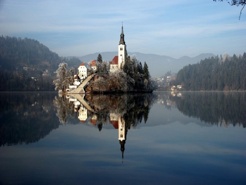 Church on a lake island