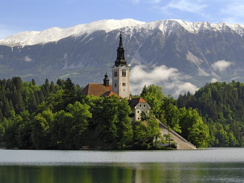 Church on a lake island
