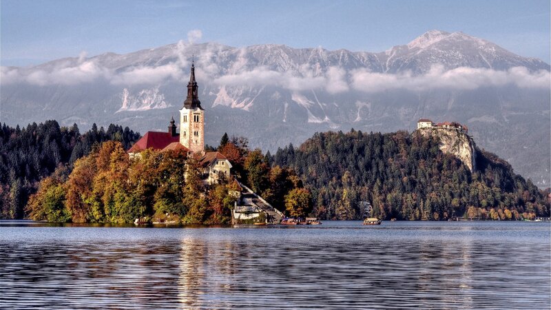 Church on a lake island