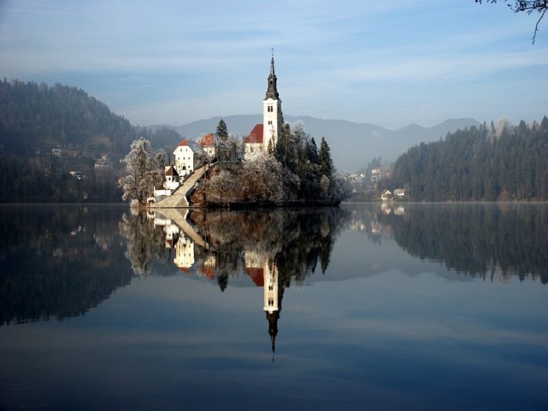 Church on a lake island
