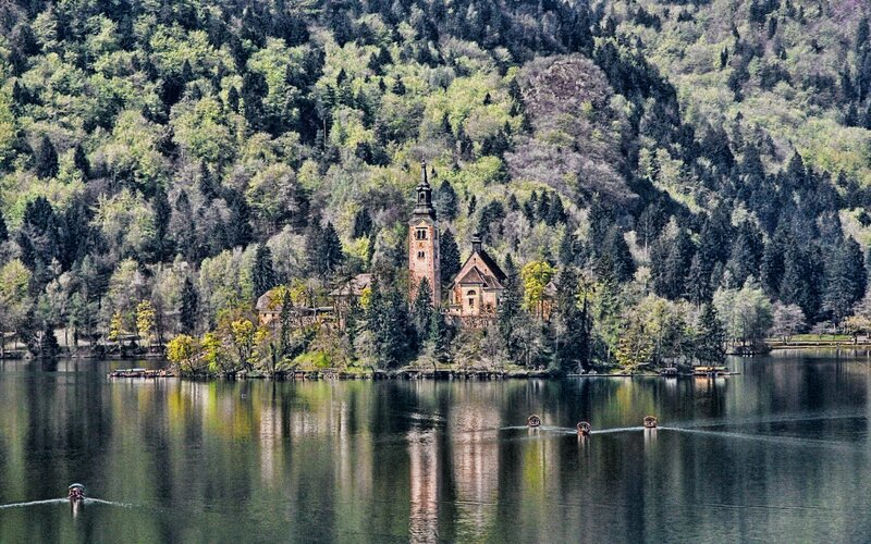 Church on a lake island
