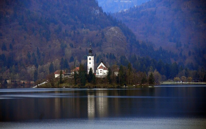 Church on a lake island