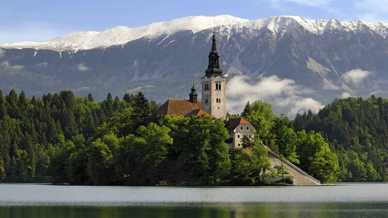 Church on a lake island