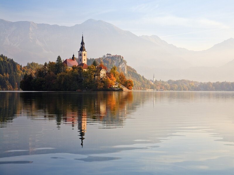 Church on a lake island