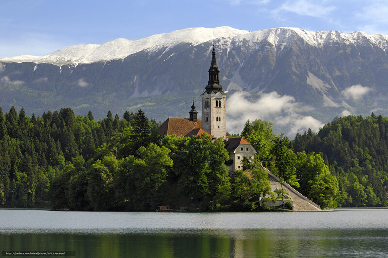 Church on a lake island