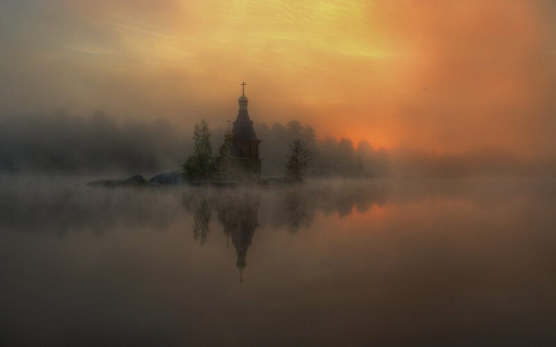 Church on a Misty Island