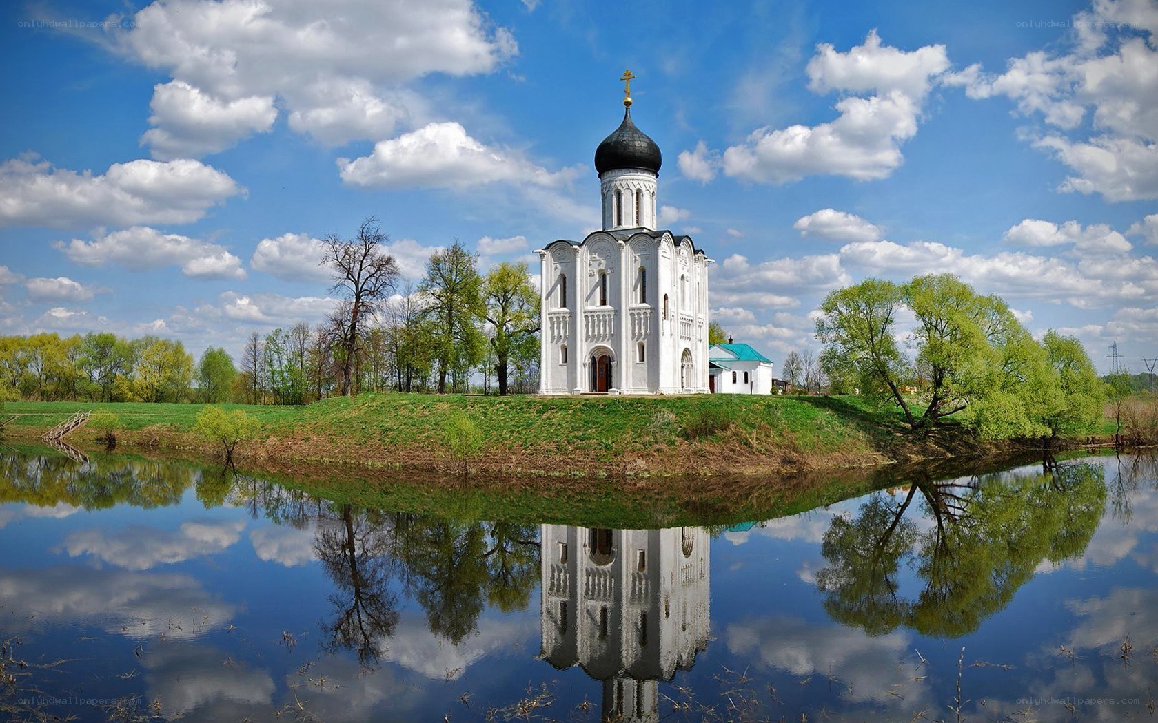 Church on a riverbank