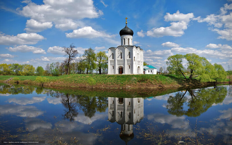Church on a riverbank
