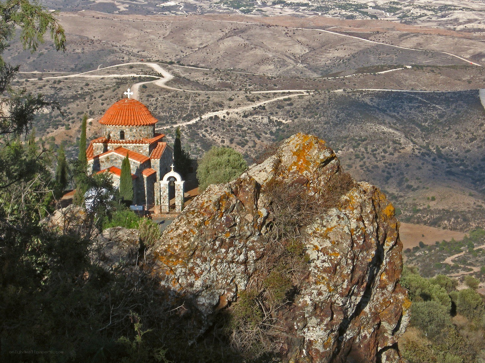 Church on a rocky hillside