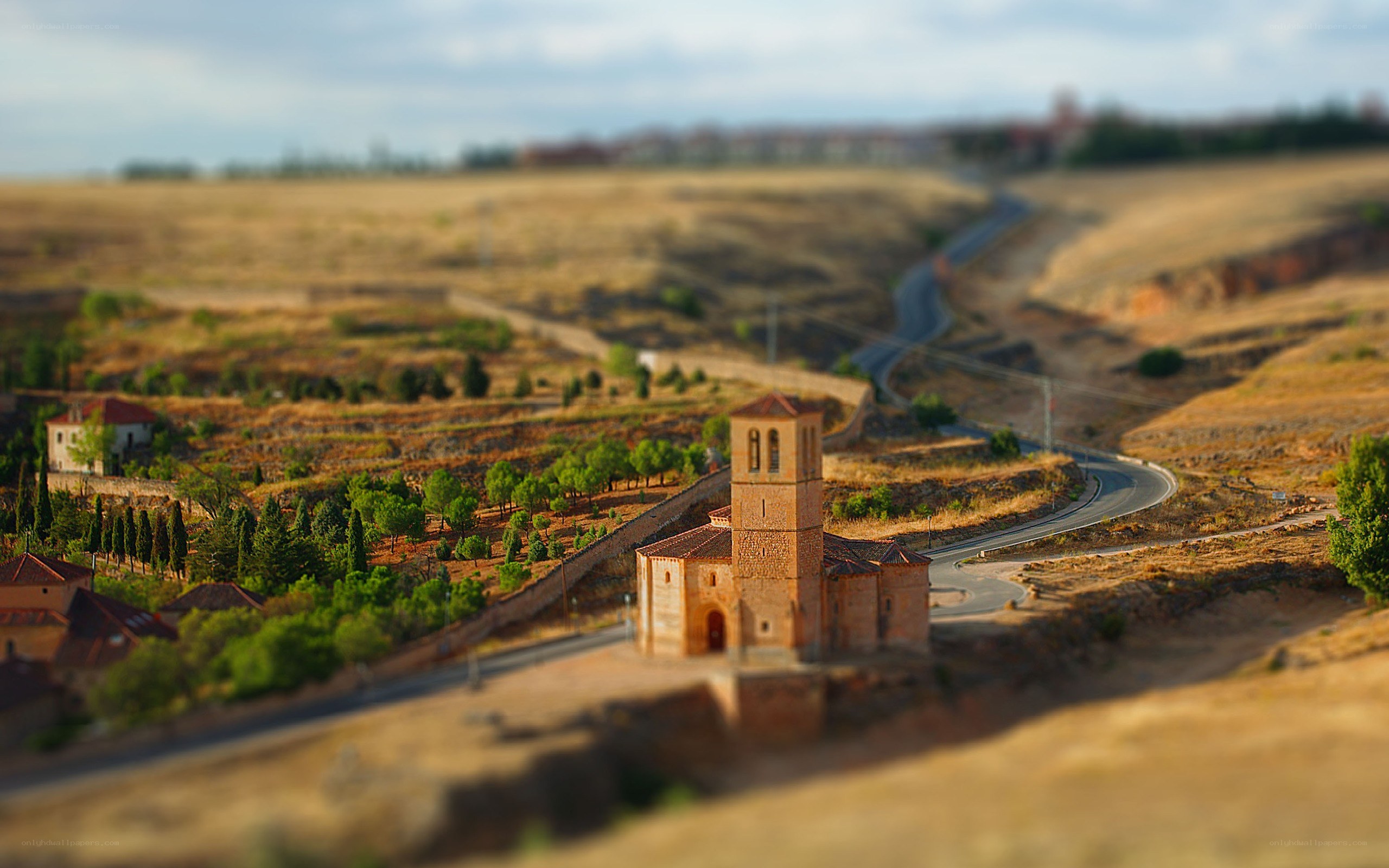 Church on a winding road
