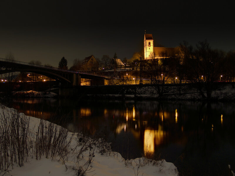 Church on Hill at Night