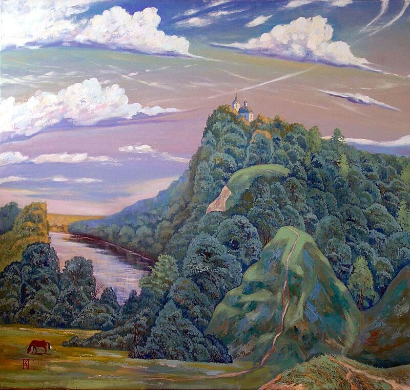 Church on Hill by River