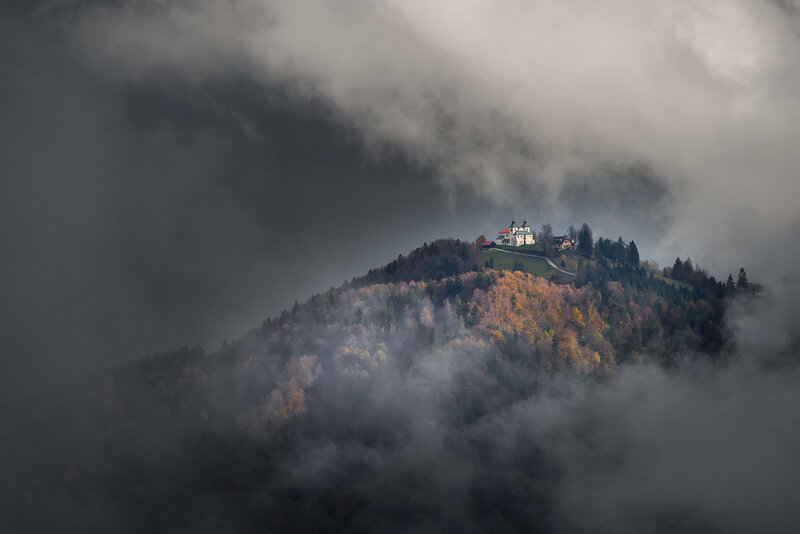 Church on Hilltop — Gray