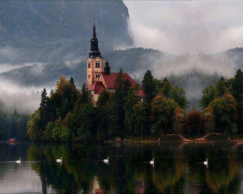Church on Lake Island