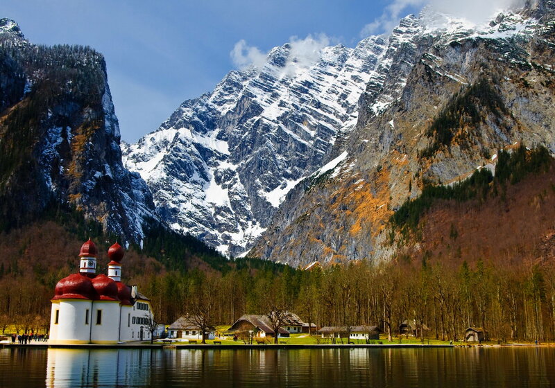 Church on Lake Shore — Blue
