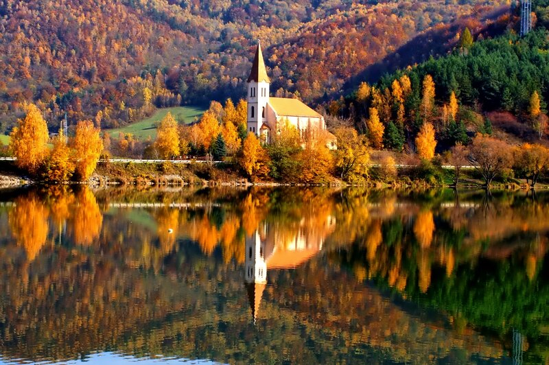 Church on Lake Shore — Orange