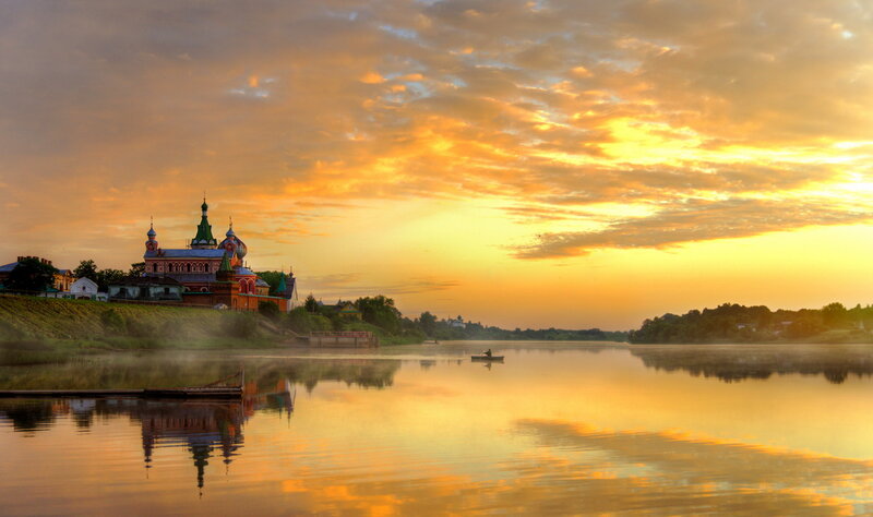 Church on Riverbank — Orange
