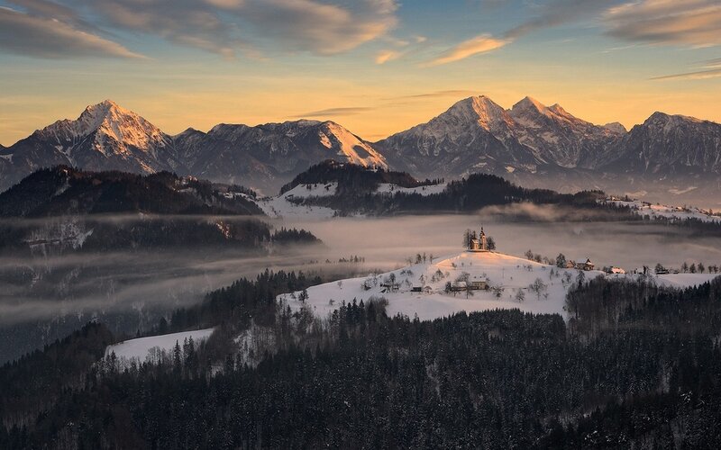 Church on Snowy Hill — White