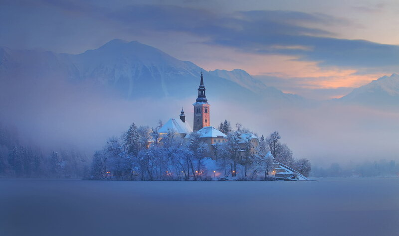 Church on Snowy Island — Blue