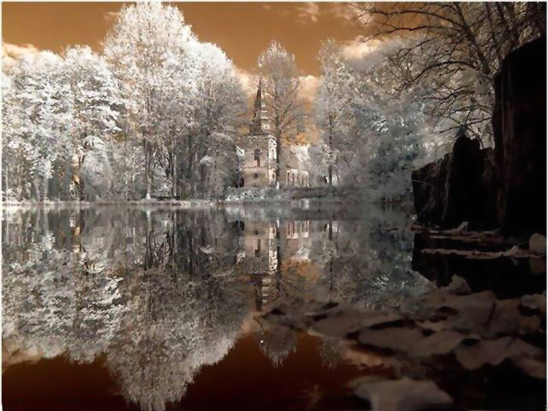 Church Reflected in Lake