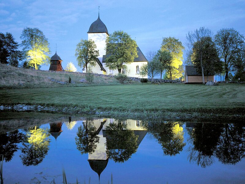 Church Reflected in Pond
