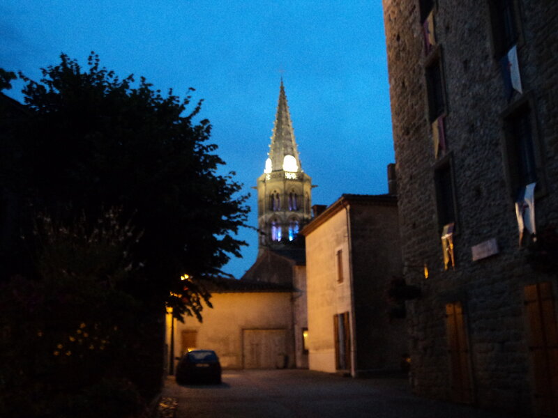 Church Steeple at Dusk — Blue
