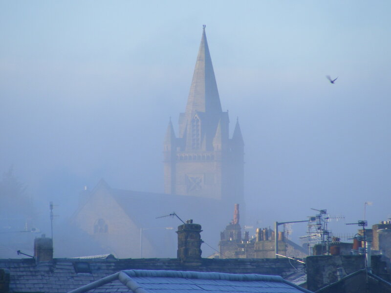 Church Steeple in Fog