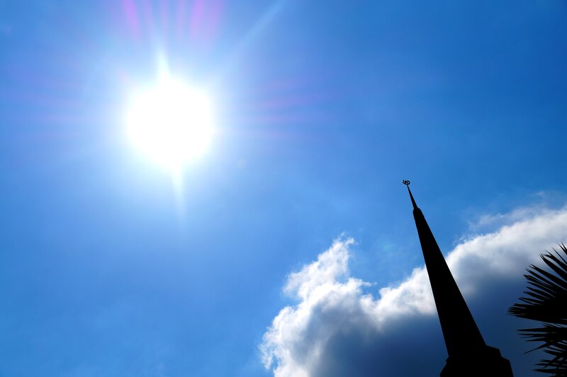 Church Steeple Silhouette — Blue
