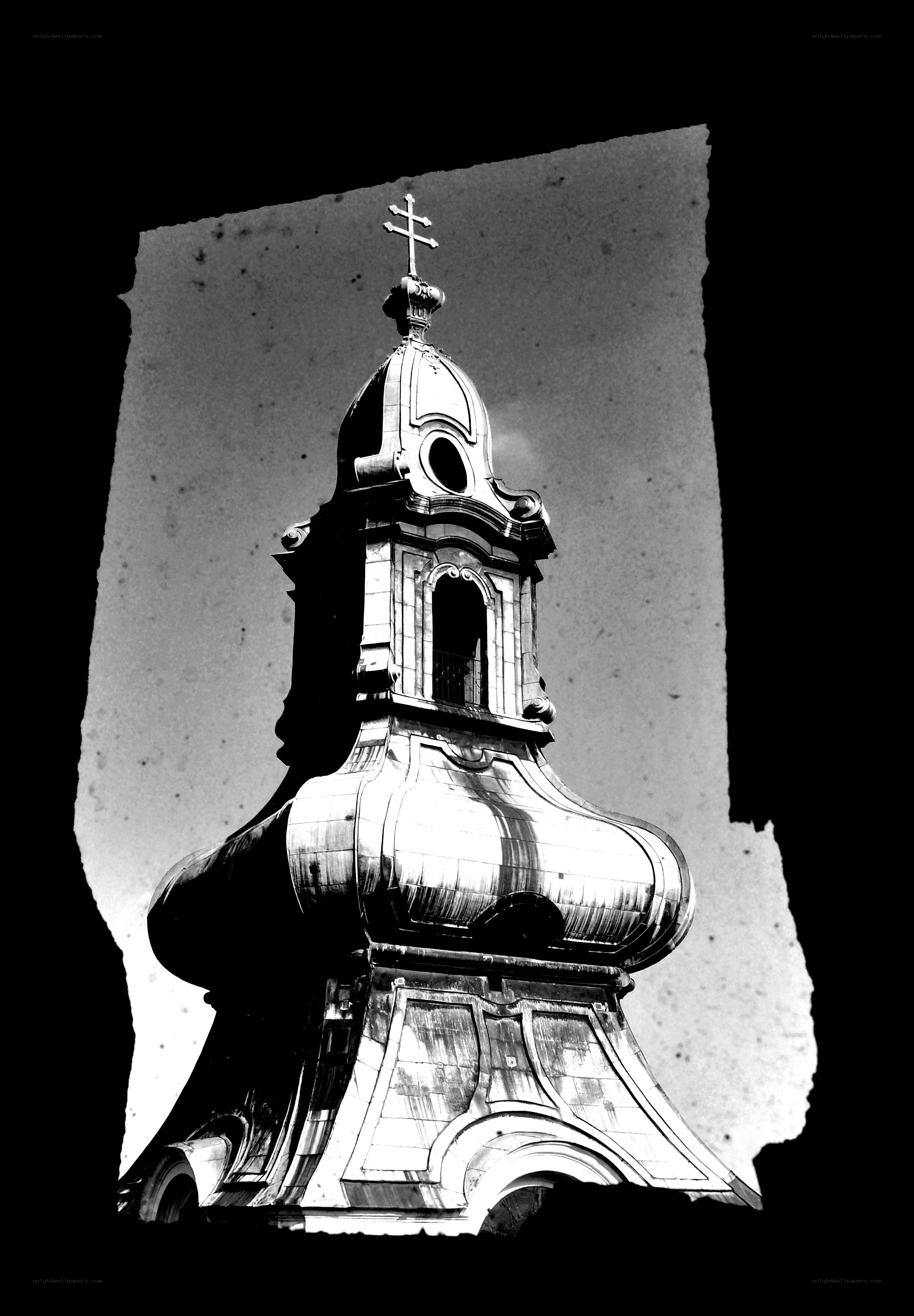 Church tower with cross