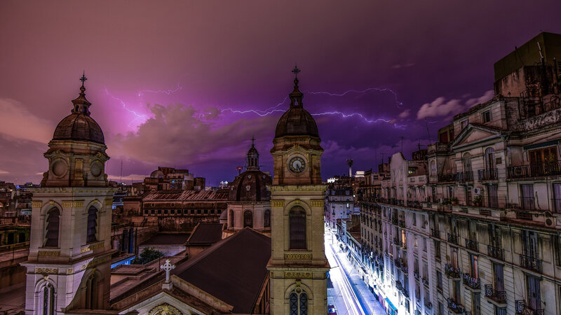 Church Towers at Night