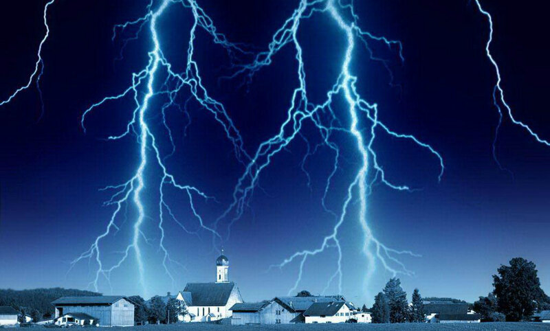 Church under Lightning Storm