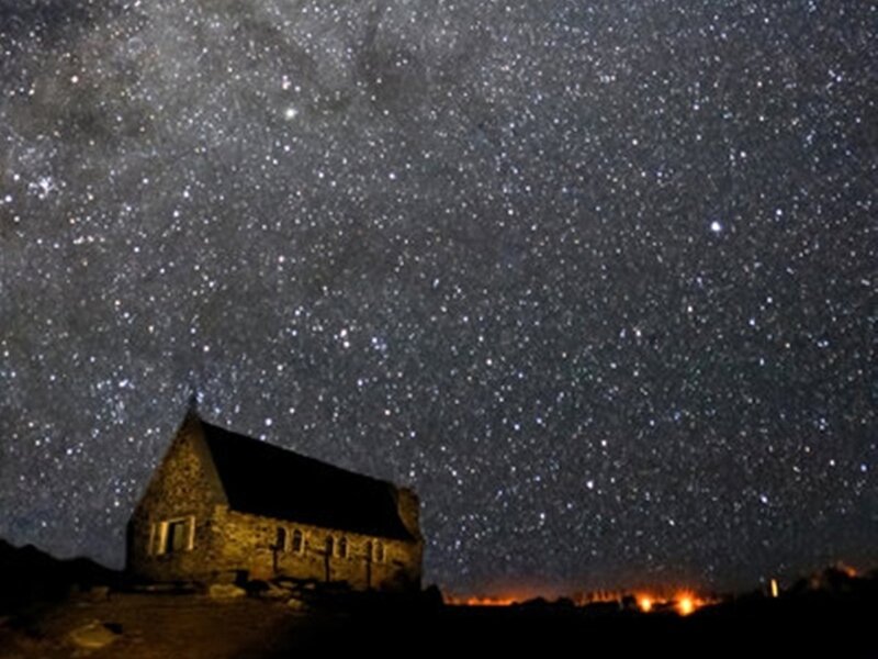 Church under Starry Sky — Black