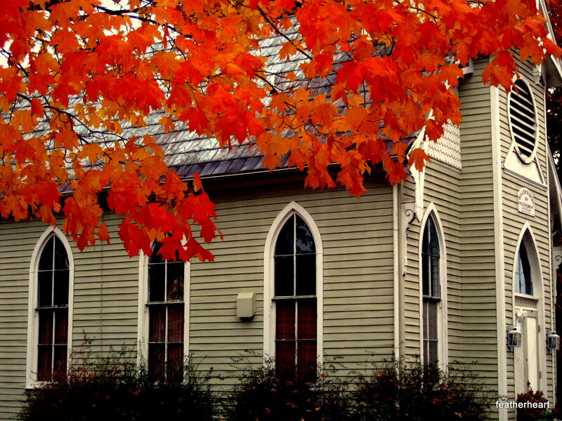 Church with Autumn Leaves