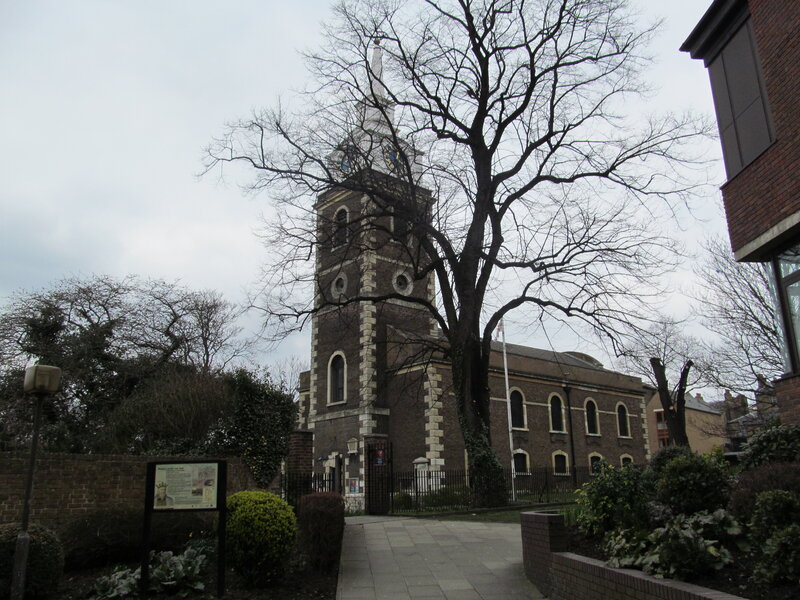 Church with Clock Tower — Gray