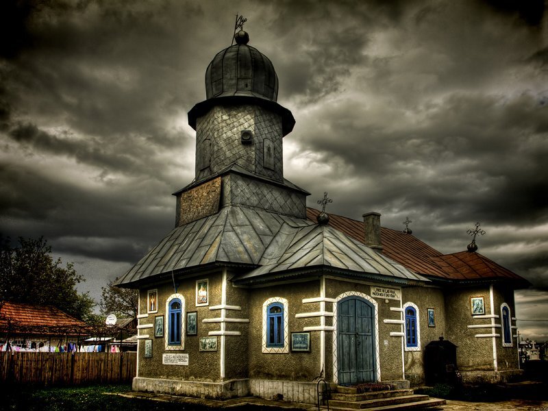 Church with Dark Sky